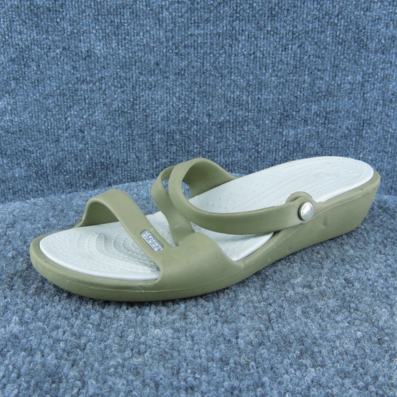 Crocs Women Slide Sandal Shoes‎ Gray Synthetic Size 9 Medium - Picture 1 of 10